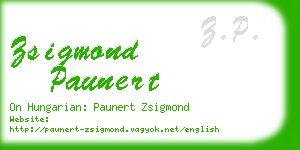 zsigmond paunert business card